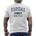Scarsdale New York Ny ビンテージスポーツデザイン ネイビー メンズTシャツ バックプリント