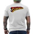 Super Daduperdad uperhero Dad メンズTシャツ バックプリント