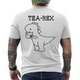 Tea-Rex おもしろドリンクグラフィック メンズTシャツ バックプリント