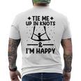 Tie Me Up In Knots & I'm Happy エアリアル ヨガ 体操選手 エアリスト メンズTシャツ バックプリント