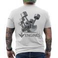 V8 エンジン メンズTシャツ バックプリント
