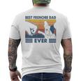 Vintage Best Frenchie Dad Ever Bulldog Francese Papà Natale T-shirt da uomo con stampa posteriore
