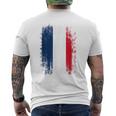 Vintage France Distressed Flag Illustration Graphic s メンズTシャツ バックプリント