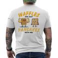Waffles Are Just Pancakes With Abs Breakfast ワッフル愛好家 メンズTシャツ バックプリント
