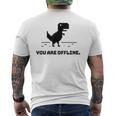 You Are Offline T-Rex 恐竜のラン ピクセルアート 恐竜ゲーム メンズTシャツ バックプリント