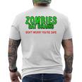 Zombies Eat Brains Don't Worry You'reafe メンズTシャツ バックプリント