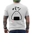 「パン-おにぎり」おもしろ 筆文字 服 面白い文字入り メンズTシャツ バックプリント