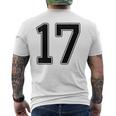 【バックプリント・背中側】17 数字 背番号 ユニフォーム ナンバー【ブラック／黒の文字】スポーツ 野球 サッカー 部活 メンズTシャツ バックプリント