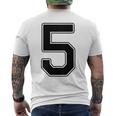 【バックプリント・背中側】5 数字 背番号 ユニフォーム ナンバー【ブラック／黒の文字】スポーツ 野球 サッカー 部活 メンズTシャツ バックプリント