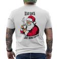 おもしろい親愛なるサンタさん、コーヒーを持ってきてクリスマスクリスマス メンズTシャツ バックプリント