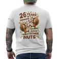 お互いの運転26年 ナッツ26周年 結婚26周年 メンズTシャツ バックプリント