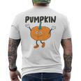 かぼちゃ Pumpkin キャラクター 顔 イラスト かわいい おもしろ シンプル ゆるい 野菜 ゆるキャラ メンズTシャツ バックプリント