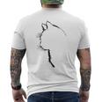 かわいい猫のシルエット メンズTシャツ バックプリント