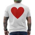 かわいい赤ミニマリスト ハート メンズTシャツ バックプリント