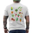 かわいい野菜 かわいい野菜 ヘルシーフード 食べる ビーガン メンズTシャツ バックプリント