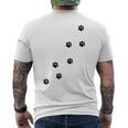 かわいい面白い猫の足跡 メンズTシャツ バックプリント