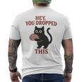 この脳みそのかわいい黒猫のミームを落とした 長袖tシャツ メンズTシャツ バックプリント