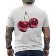さくらんぼ フルーツ モチーフ イラスト さくらんぼ メンズTシャツ バックプリント