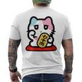 びーえするるる【Bsテレ東公式】まねきねこイラストtシャツ（ホワイト） メンズTシャツ バックプリント