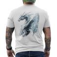 アイスドラゴン グラフィック 神話アート アイスドラゴン メンズTシャツ バックプリント