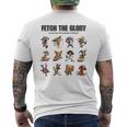 アスリート犬たちの挑戦 – Fetch The Glory メンズTシャツ バックプリント