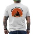アドベンチャー バイク おもしろ ツーリング 人生は冒険だ オフロードバイクバイク イラスト メンズTシャツ バックプリント