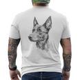 オーストラリアンケルピー 犬 モチーフ ペット アートワーク オーストラリアンケルピー メンズTシャツ バックプリント