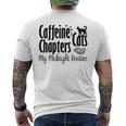 カフェイン猫・章 マイミッドナイトルーチン ナイトキャット フクロウ 長袖tシャツ メンズTシャツ バックプリント