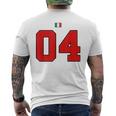カレッジ 04 ナンバー スタイル ヴィンテージ イタリア国旗 メンズTシャツ バックプリント