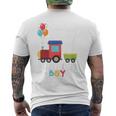 キッズ かっこいいチュー 3歳バースデーボーイ可愛い電車好き メンズTシャツ バックプリント