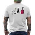 ギターの影を作る猫デザイン メンズTシャツ バックプリント