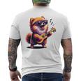 ギターを弾く犬 ポメラニアン 面白い メンズTシャツ バックプリント