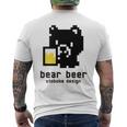 クマ ビール ドット絵 かわいい レトロ メンズTシャツ バックプリント