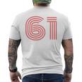 クールレトロライティングジャージ、背番号61 1961 メンズTシャツ バックプリント