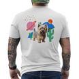 ケアンテリア デザートデザイン犬 長袖tシャツ メンズTシャツ バックプリント