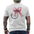 コケット ボウ 釣り フィッシャーフック ピンクリボン ママ 母の日 メンズTシャツ バックプリント