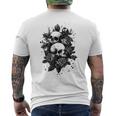 ゴシック フローラル アートワーク ゴス 美的 ローズ オルタナティブ フローラル メンズTシャツ バックプリント