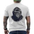 ゴリラ 描画 動物 イラスト 抽象画 アート ゴリラ メンズTシャツ バックプリント