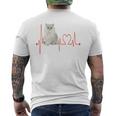 ゴールデンチンチラ ペルシャ猫 ハートビート Ekg I Love My Cats メンズTシャツ バックプリント