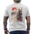 サムライ 猫戦士 浮世 墨絵 猫 サムライ 長袖tシャツ メンズTシャツ バックプリント