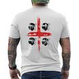 サルディニア国旗イタリア、四つのムーア国旗、グランジアート効果 メンズTシャツ バックプリント