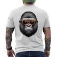 サングラスをかけたクールなゴリラグラフィックアート 長袖tシャツ メンズTシャツ バックプリント