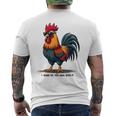 サングラスをかけた姿勢のクールな雄鶏。 メンズTシャツ バックプリント