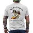 サーフィン 犬 ビアデッドコリー かわいい 面白い メンズTシャツ バックプリント