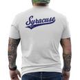 シラキュース ニューヨーク バーシティ スクリプト クラシック スポーツ ジャージスタイル メンズTシャツ バックプリント