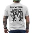 ジャーマン・シェパードはあなたの心を盗みますあなたのベッドとソファを盗みます メンズTシャツ バックプリント