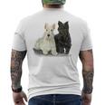 スコティッシュテリア犬の所有者ペット所有者アートデザイン メンズTシャツ バックプリント