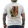 スターウォーズ ボバ・フェットの本 アウトロー 叙事詩 レトロ ポートレート メンズTシャツ バックプリント