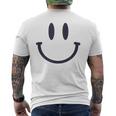 スマイリーフェイス キュート ポジティブ モチベーションアップ ハッピーススマイルフェイス メンズTシャツ バックプリント