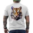 タイガー アニマル プリント グラフィック デッサン アートワーク フェイス トラ メンズTシャツ バックプリント